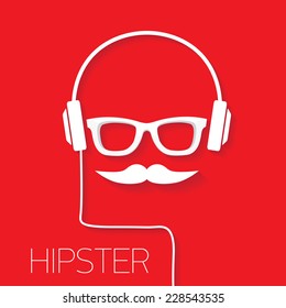 hipster man icon. Fashion silhouette hipster style, vector illustration