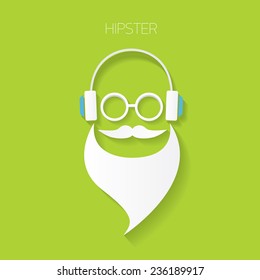 hipster man icon. Fashion silhouette hipster style, vector illustration
