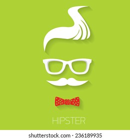 hipster man icon. Fashion silhouette hipster style, vector illustration