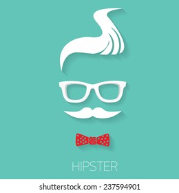 hipster man icon. Fashion silhouette hipster style, vector illustration
