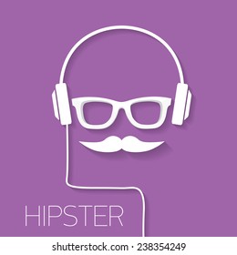 hipster man icon. Fashion silhouette hipster style, vector illustration