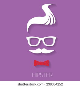 hipster man icon. Fashion silhouette hipster style, vector illustration