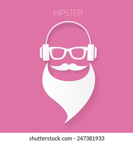 hipster man icon. Fashion silhouette hipster style, vector illustration