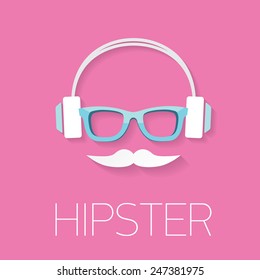 hipster man icon. Fashion silhouette hipster style, vector illustration