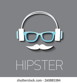 hipster man icon. Fashion silhouette hipster style, vector illustration