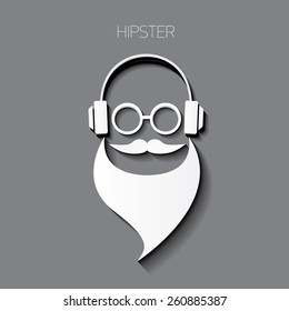 hipster man icon. Fashion silhouette hipster style, vector illustration