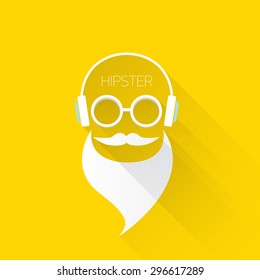 hipster man icon. Fashion silhouette hipster style, vector illustration