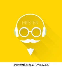 hipster man icon. Fashion silhouette hipster style, vector illustration