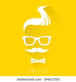 hipster man icon. Fashion silhouette hipster style, vector illustration