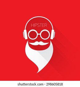 hipster man icon. Fashion silhouette hipster style, vector illustration