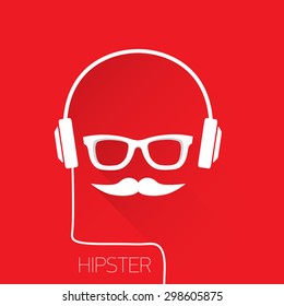 hipster man icon. Fashion silhouette hipster style, vector illustration