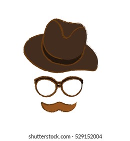 hipster man icon image vector illustration design 