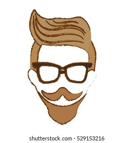 hipster man icon image vector illustration design 