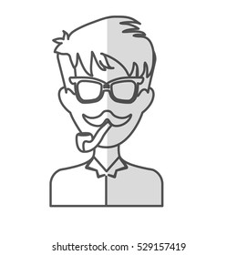 hipster man icon image vector illustration design 