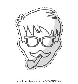 hipster man icon image vector illustration design 