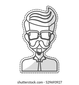 hipster man icon image vector illustration design 
