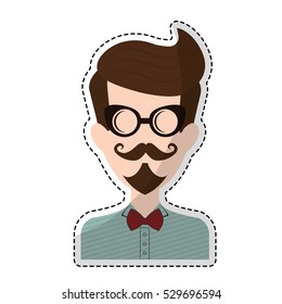 hipster man icon image vector illustration design 