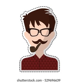hipster man icon image vector illustration design 