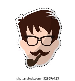hipster man icon image vector illustration design 
