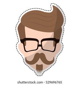 hipster man icon image vector illustration design 