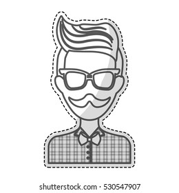 hipster man icon image vector illustration design 