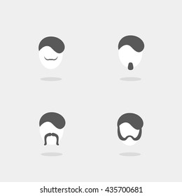 Hipster man icon isolated on a grey background. Simple Logo concept in flat style - stock vector
