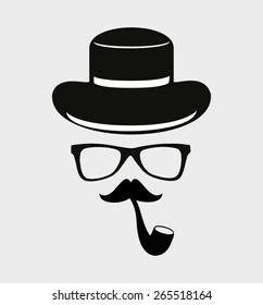 hipster man icon vector art