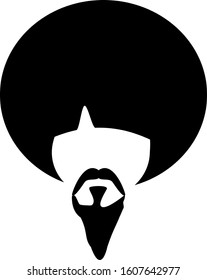 Hipster man with long beard and bangs hairstyle