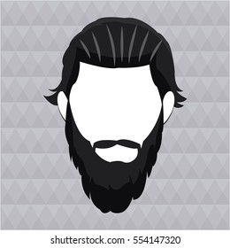 hipster man long beard hair