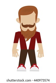 hipster man with mustache