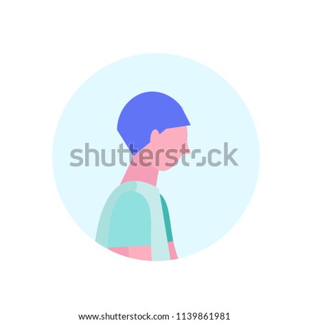 hipster man profile avatar isolated male cartoon character portrait flat vector illustration