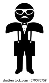 Hipster man. Suit. Bow tie