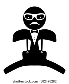 Hipster man. Suit. Bow tie