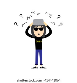 hipster man vector cartoon  for dialogs with other characters  