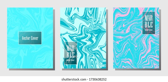 Hipster Marmordrucke, Vektor Cover Design Vorlagen. Jose Marmor Stein Textur iInteriors Modemagazin Hintergründe Corporate Zeitschriftenmuster Set von flüssigen Ölwellen. Der Bericht deckt ab.