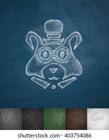 hipster marmot icon. Hand drawn vector illustration