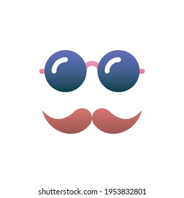 Hipster Mask Vector Flat Gradient Style Icon. EPS 10 File Hotel and Services Symbol