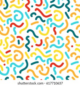 Hipster Memphis Style Geometric Pattern.