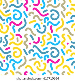 Hipster Memphis Style Geometric Pattern.