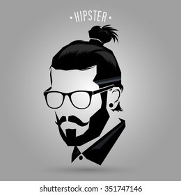 Hipster men style sign on gray background