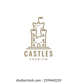 hipster minimalist castle kingdom logo