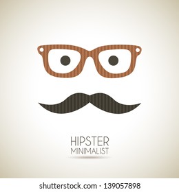 hipster minimalist over vintage background vector illustration