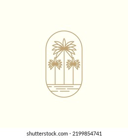 hipster minimalist trees palm logo design