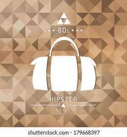 Hipster modern bag icon.Triangle background.