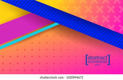 Hipster modern geometric abstract background. Bright gradient, pink and yellow color, texture. Cover template, business presentation.