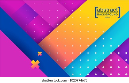 Hipster modern geometric abstract background. Bright gradient, pink and yellow color, texture. Cover template, business presentation.