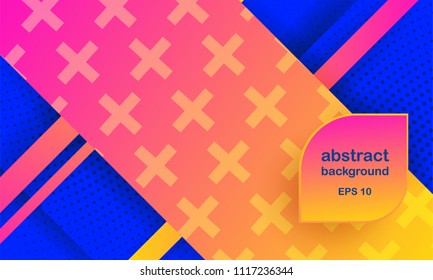 Hipster modern geometric abstract background. Bright gradient, pink and yellow color, texture. Cover template, business presentation background.