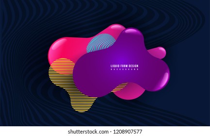 	
	
Hipster modern geometric abstract background. Liquid color background design. Fluid gradient shapes composition. Futuristic design from bright colors and trend shapes background.