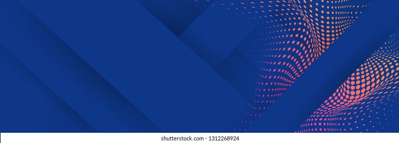 Hipster modern geometric abstract background  Bright blue banner and trend gradient stripes  textured background  Business template for bright color  Illusion stripes background 