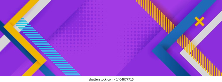 Hipster modern geometric abstract background. Bright purple banner with a trend gradient stripes, textured background. Business template for a bright color. Illusion stripes background.